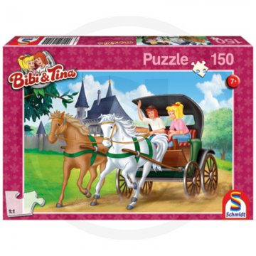Schmidt Puzzle Bibi & Tina - Jízda kočárem, 150 dílků 