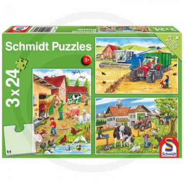 Schmidt Puzzle Na farmě, 3 x 24 dílů