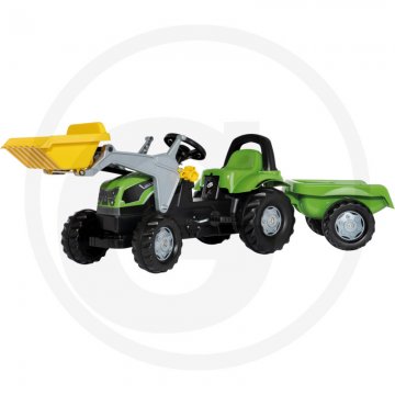 Rolly Toys Deutz-Fahr Traktor šlapací s čelním nakladačem s přívěsem