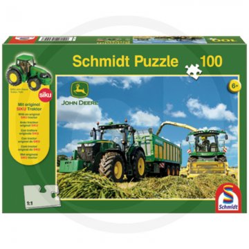 Schmidt John Deere Puzzle s traktorem, 100 dílků