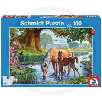 Schmidt Puzzle Koně v potoce, 150 dílků
